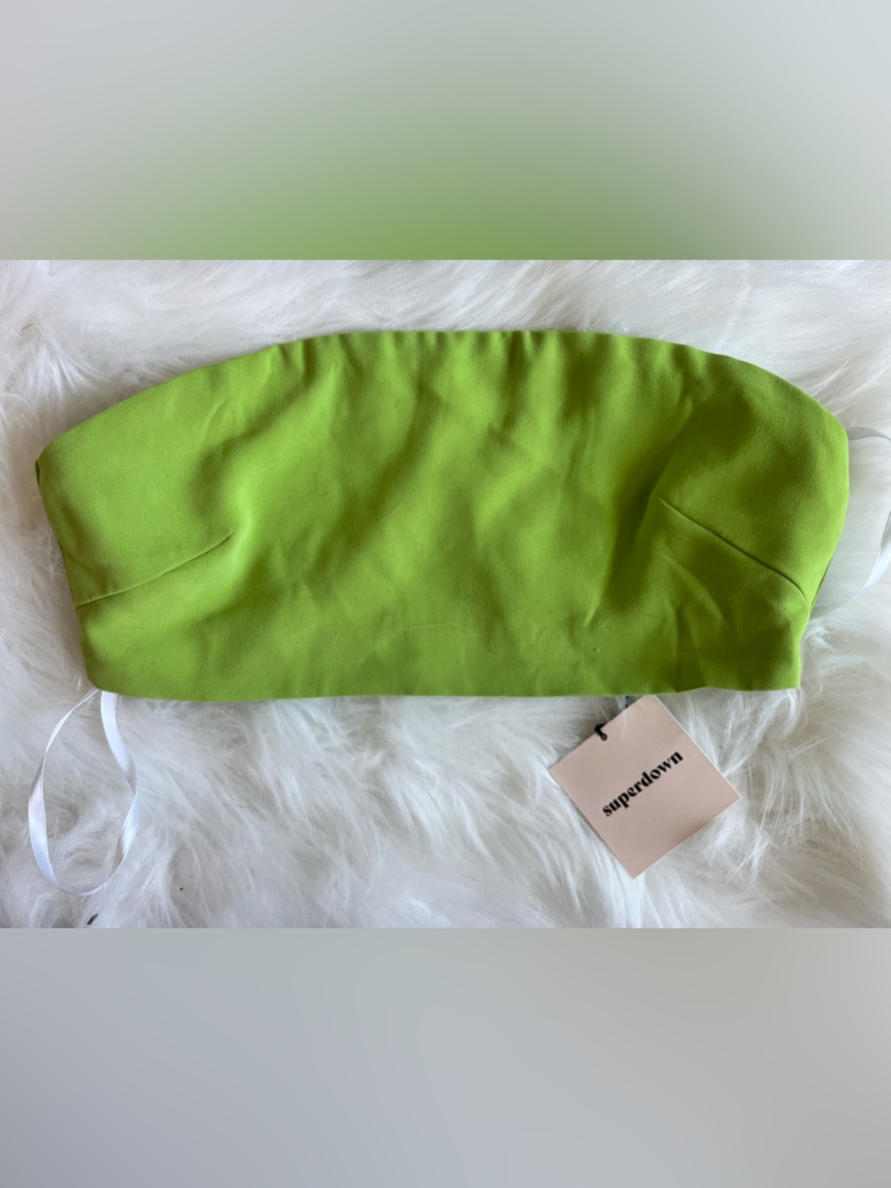Superdown Green Two-Piece Set | Strapless Micro Crop Top & High-Waisted Trousers - Picture 5 of 12